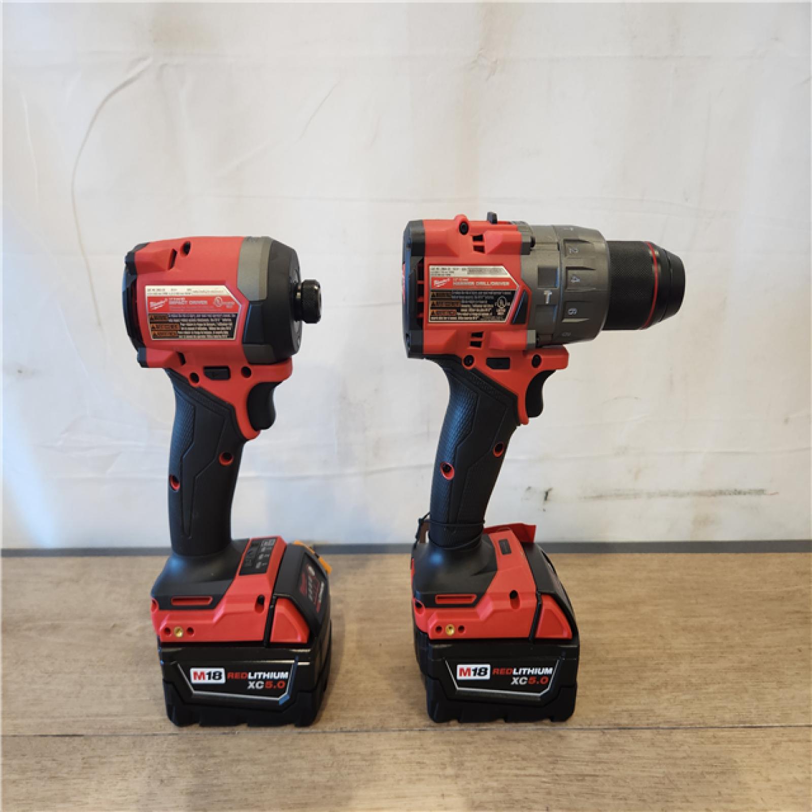 AS-IS- Milwaukee FUEL 18V Lithium-Ion Brushless Cordless Hammer Drill and Impact Driver Combo Kit