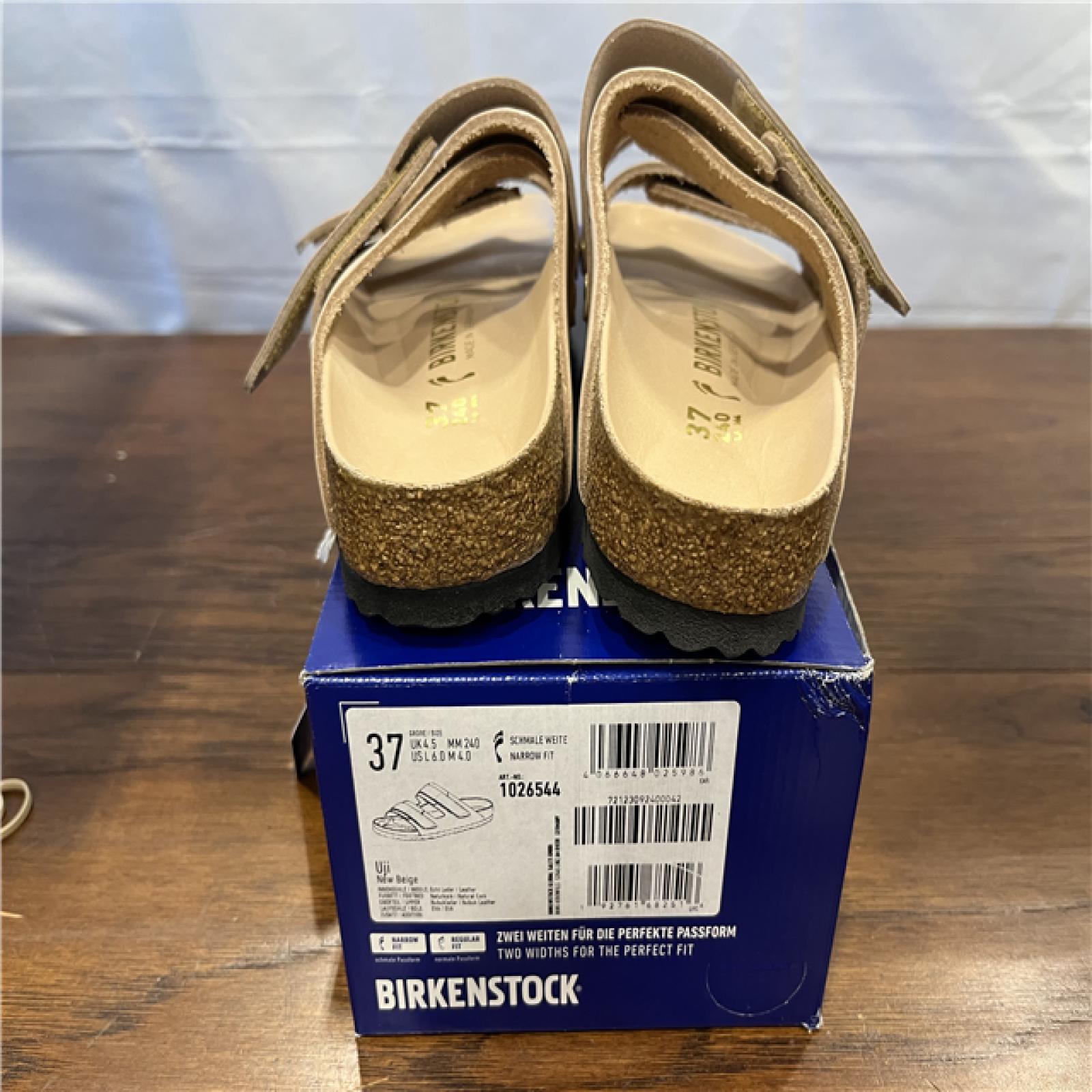 NEW! Birkenstock Women's Double Strap Slide Sandals - Beige -  SZ 6