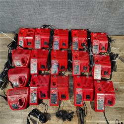 HOUSTON LOCATION - AS-IS MILWAUKEE BATTERY CHARGER PACK QTY - 16