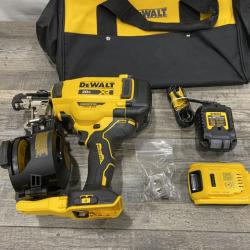 AS-IS DEWALT 20V MAX Lithium-Ion 15-Degree Electric Cordless Roofing Nailer Kit