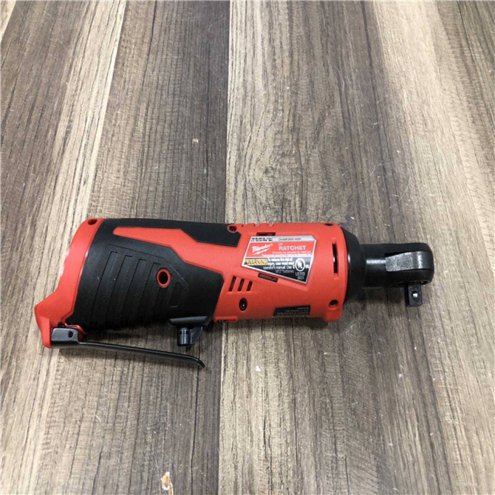 AS-IS Milwaukee M12 12V Lithium-Ion Cordless 3/8 in. Ratchet (Tool-Only)