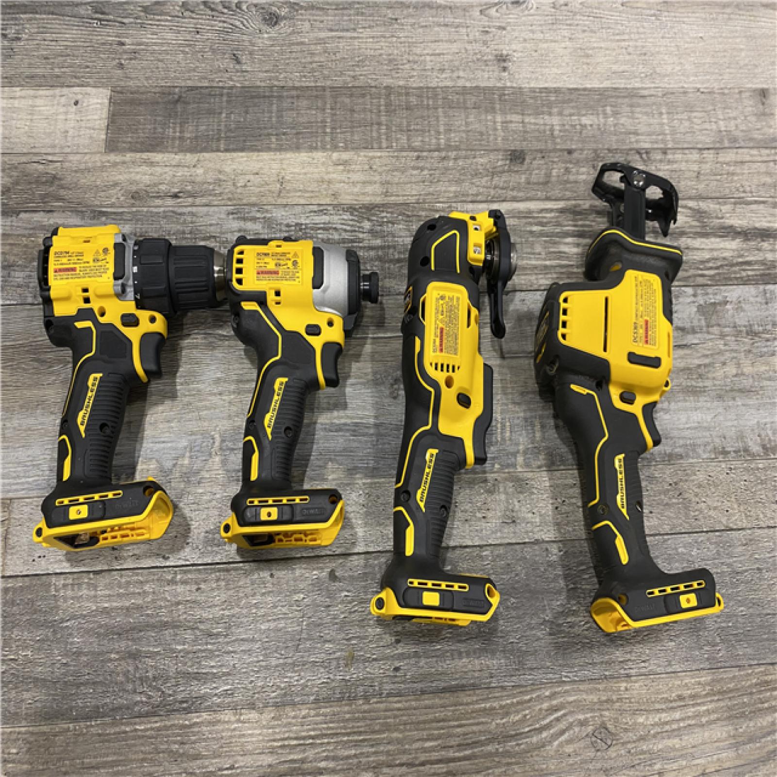 AS-IS DEWALT ATOMIC 20-Volt Lithium-Ion Cordless Brushless Combo Kit (4-Tool)
