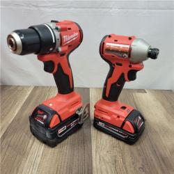 AS-IS Milwaukee M18 18-Volt Lithium-Ion Brushless Cordless Combo Kit (4-Tool) with 2-Batteries, 1-Charger and Tool Bag