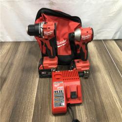 AS-IS Milwaukee 18-Volt Lithium-Ion Brushless Cordless Compact Hammer Drill/Impact Combo Kit