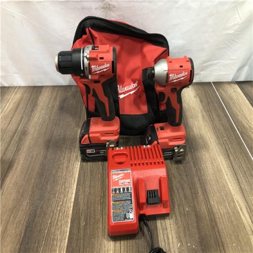 AS-IS Milwaukee 18-Volt Lithium-Ion Brushless Cordless Compact Hammer Drill/Impact Combo Kit