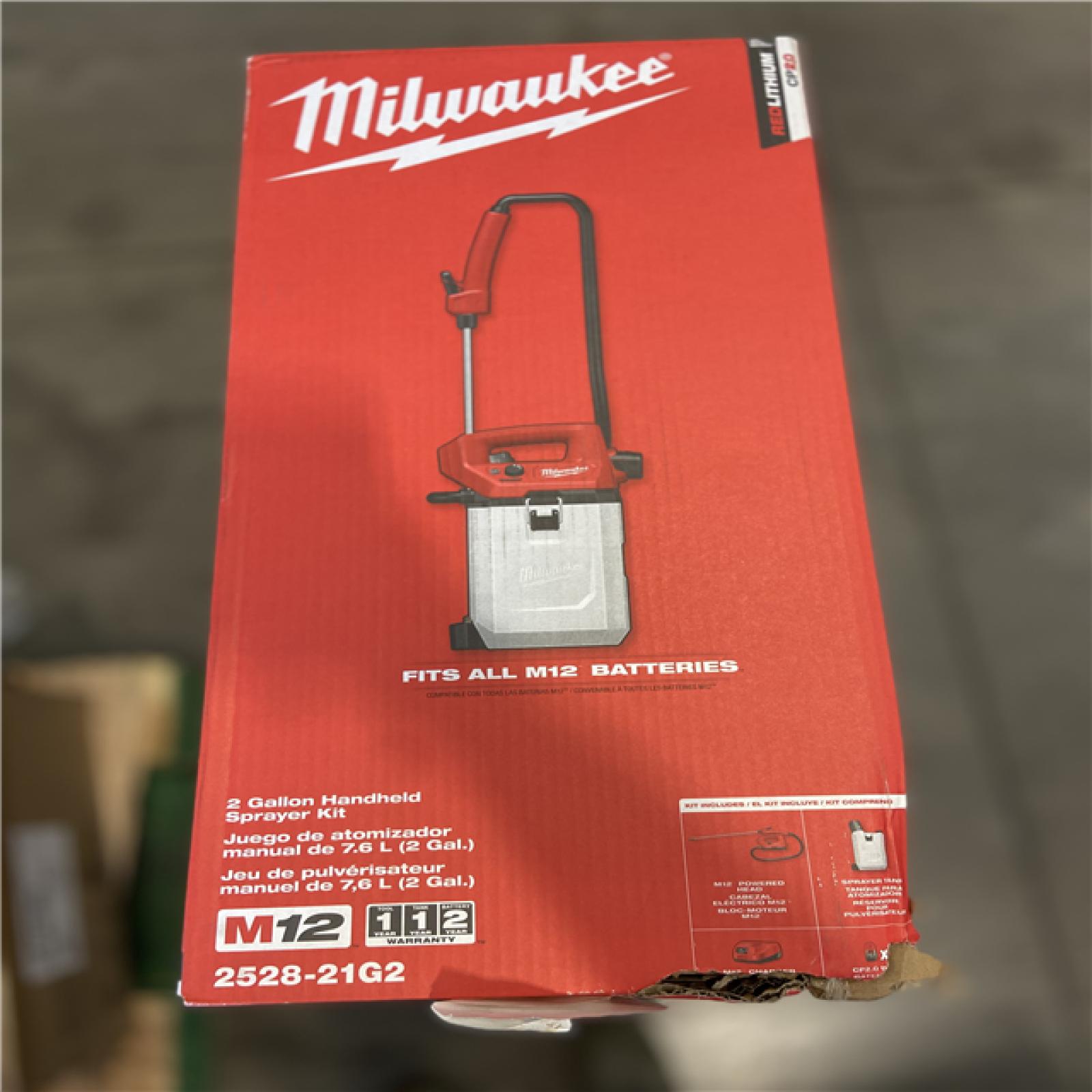 NEW! - Milwaukee M12 12-Volt 2 Gal. Lithium-Ion Cordless Handheld Sprayer Kit with 2.0 Ah Battery and Charger