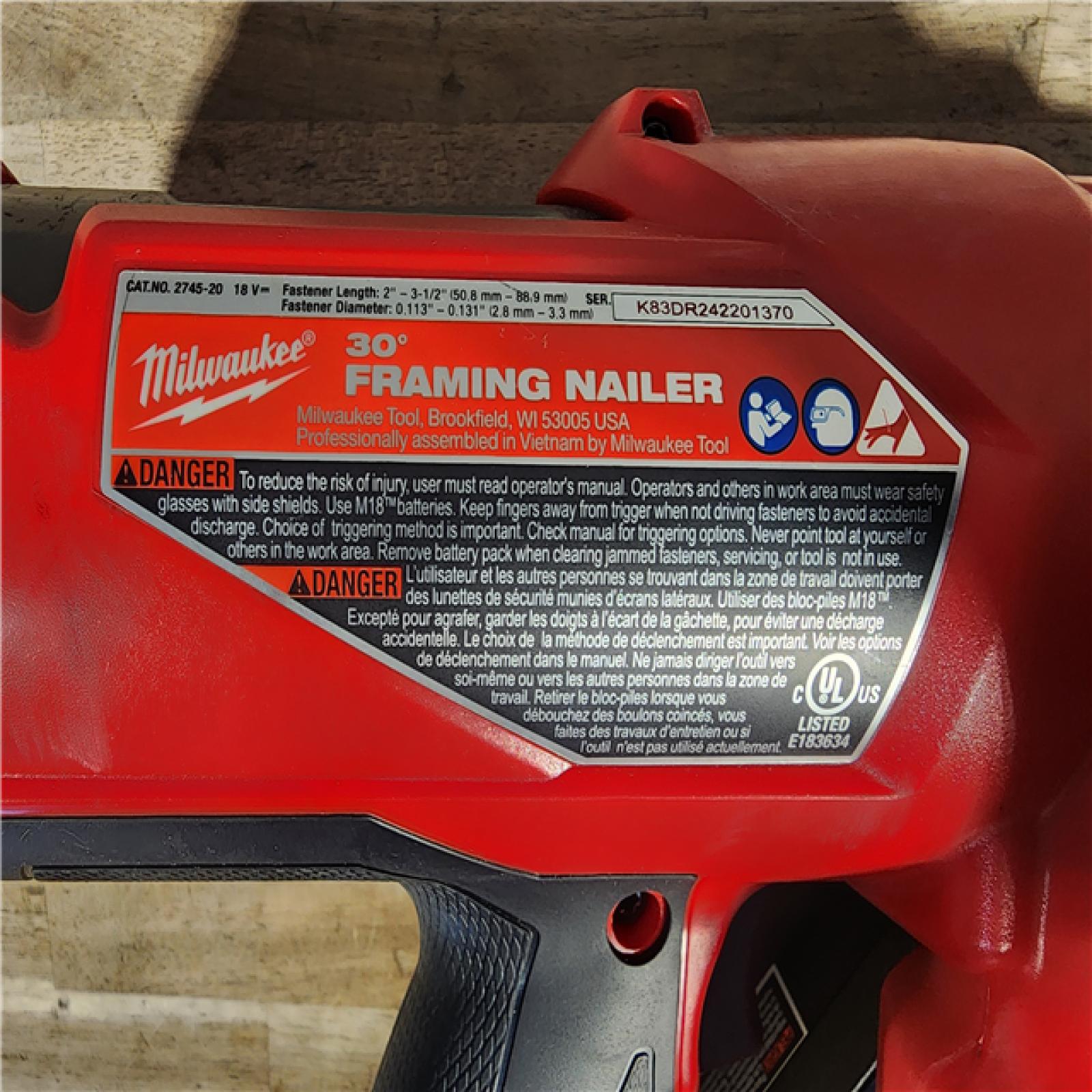 HOUSTON LOCATION - AS-IS M18 FUEL 3-1/2 in. 18-Volt 30-Degree Lithium-Ion Brushless Cordless Framing Nailer (Tool-Only)