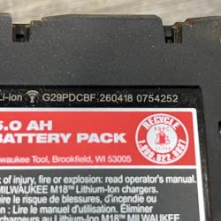 AS-IS Milwaukee 18-Volt Lithium-Ion XC Starter Kit with One 5.0Ah Battery and Charger
