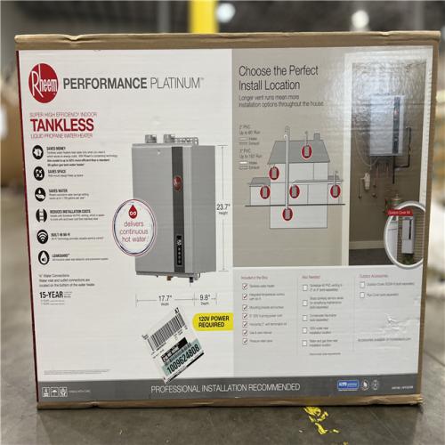 NEW! - Rheem Performance Platinum 9.5 GPM Liquid Propane Super High Efficiency Indoor Smart Tankless Water Heater