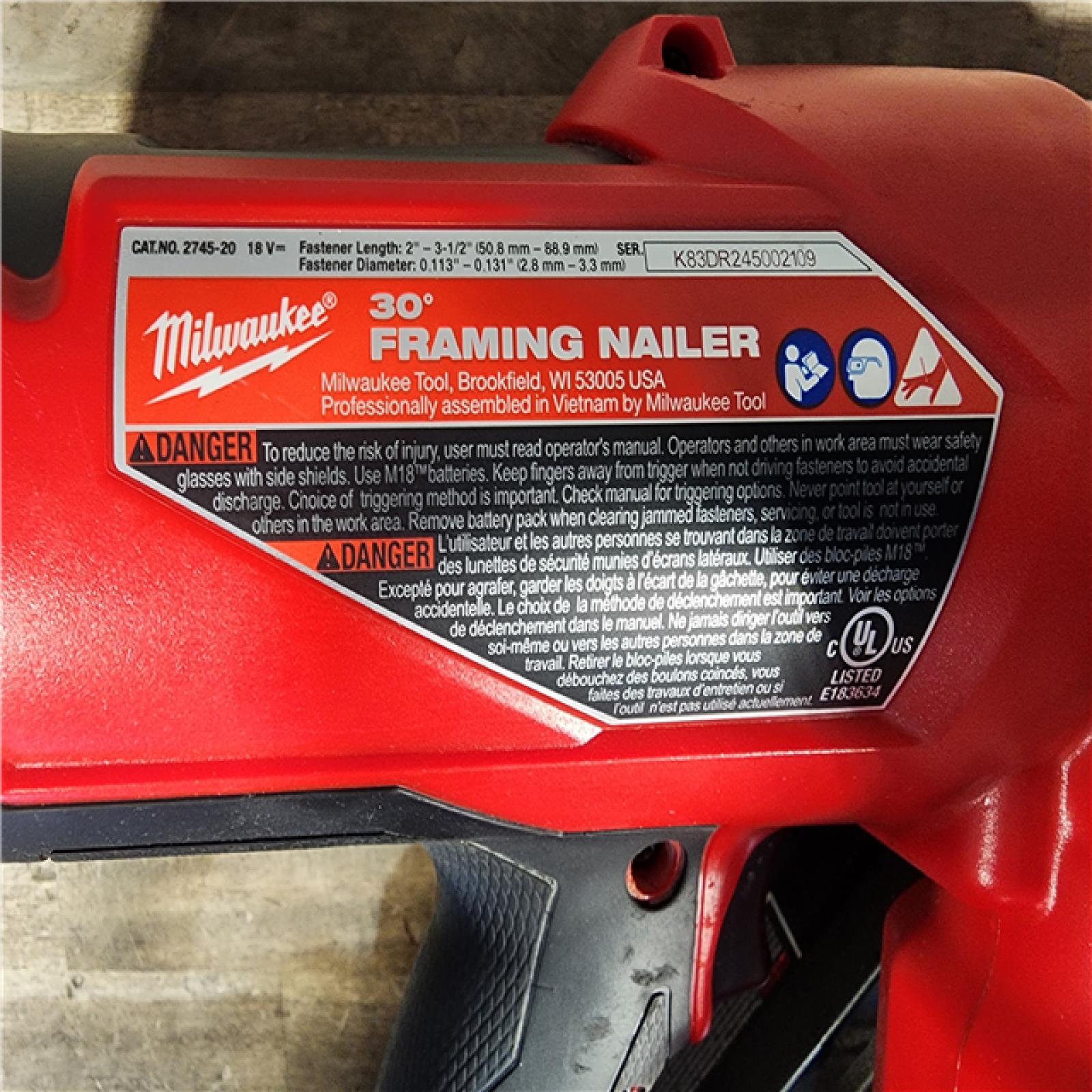 HOUSTON LOCATION - AS-IS M18 FUEL 3-1/2 in. 18-Volt 30-Degree Lithium-Ion Brushless Cordless Framing Nailer (Tool-Only)