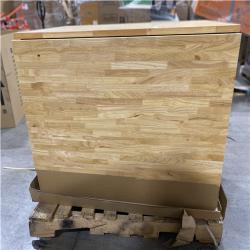 DALLAS LOCATION-  HUSKY 46 in. W x 51 in. D Mobile Workbench Cabinet  W/ Full Length Extension Table (GLOSS BLACK/WOOD TOP)