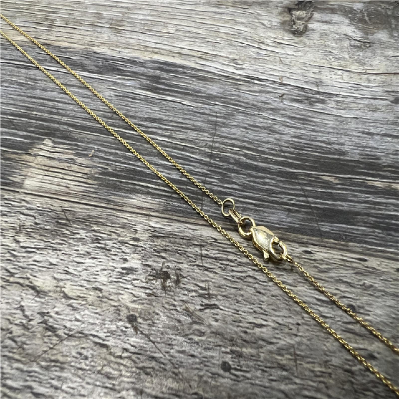 AS-IS James Allen 14K Yellow Gold Bezel Diamond Pendant Necklace