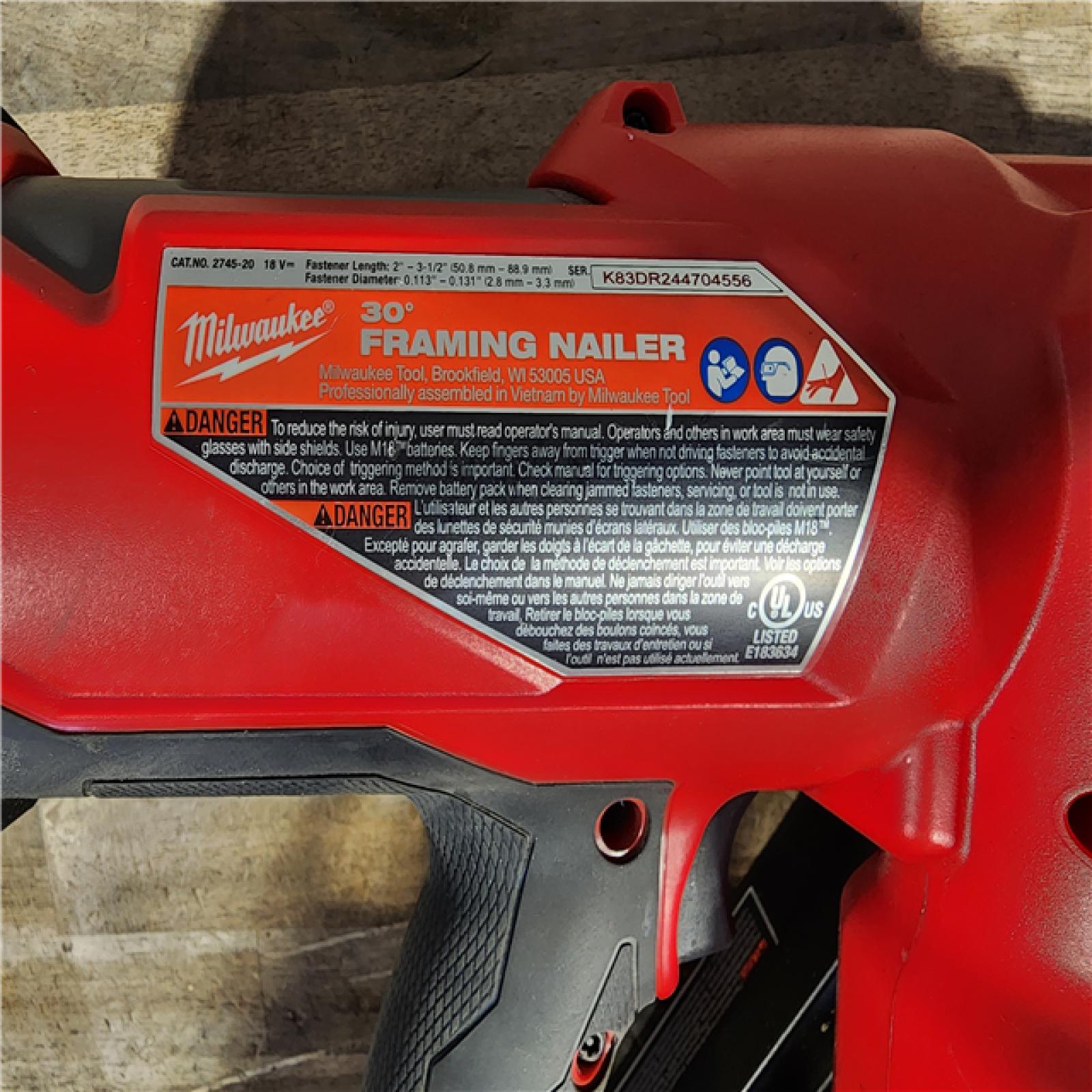 HOUSTON LOCATION - AS-IS M18 FUEL 3-1/2 in. 18-Volt 30-Degree Lithium-Ion Brushless Cordless Framing Nailer (Tool-Only)