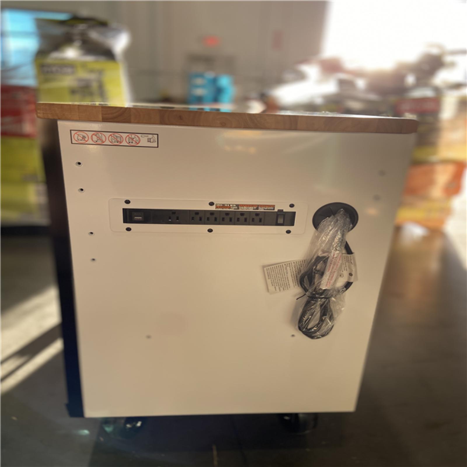 DALLAS LOCATION - Husky Tool Storage 61 in. W x 23 in. D Heavy Duty White Mobile Workbench Tool Chest