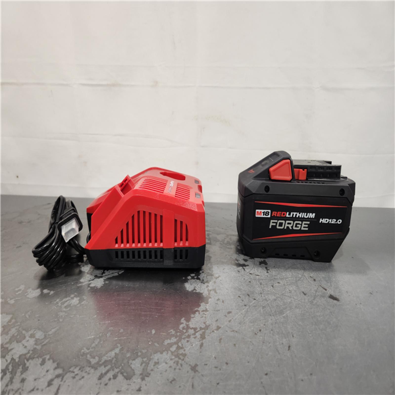 AS-IS- Milwaukee M18 18-Volt Lithium-Ion REDLITHIUM FORGE Battery Starter Kit with 12. 0Ah Battery and Charger