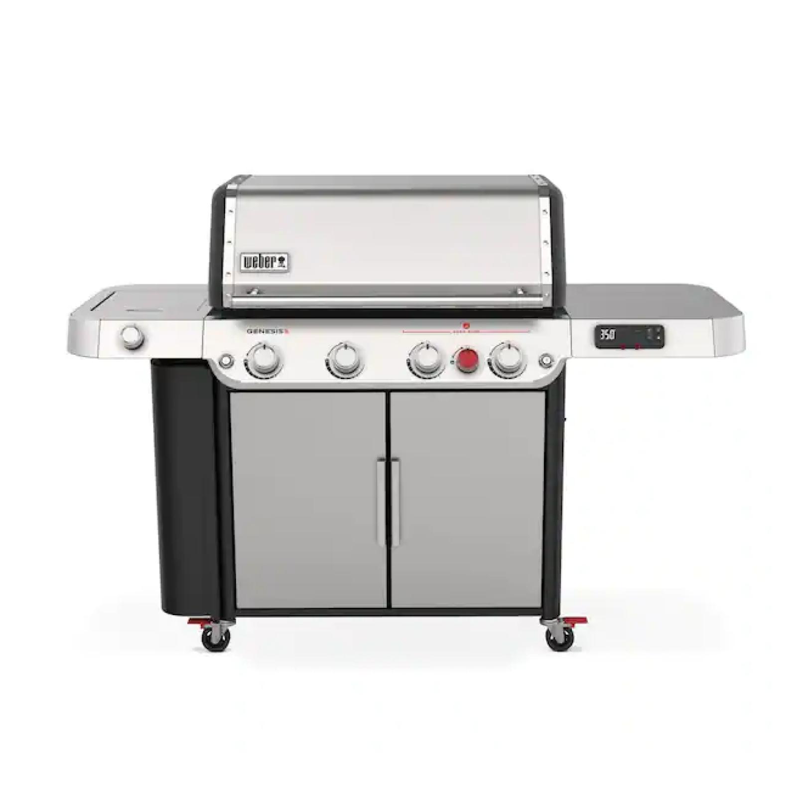 DALLAS LOCATION - Weber Genesis Smart SPX-435 4-Burner Liquid Propane Gas Grill in Stainless Steel with Side Burner