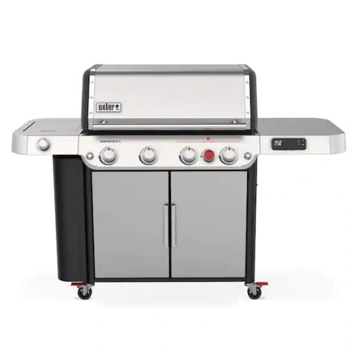 DALLAS LOCATION - Weber Genesis Smart SPX-435 4-Burner Liquid Propane Gas Grill in Stainless Steel with Side Burner