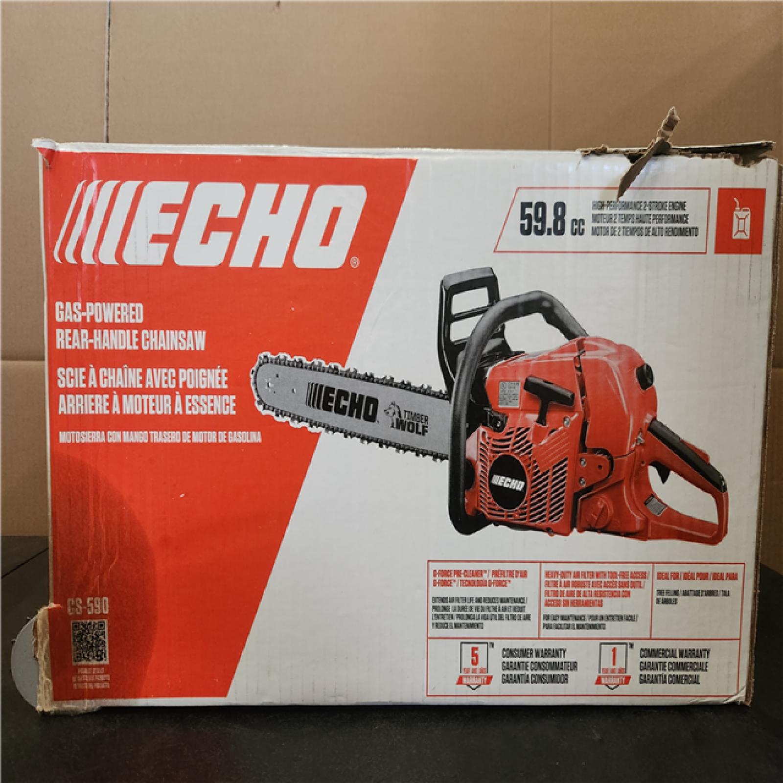 Phoenix NEW ECHO 20 in. 59.8 cc Gas 2-Stroke Rear Handle Timber Wolf Chainsaw