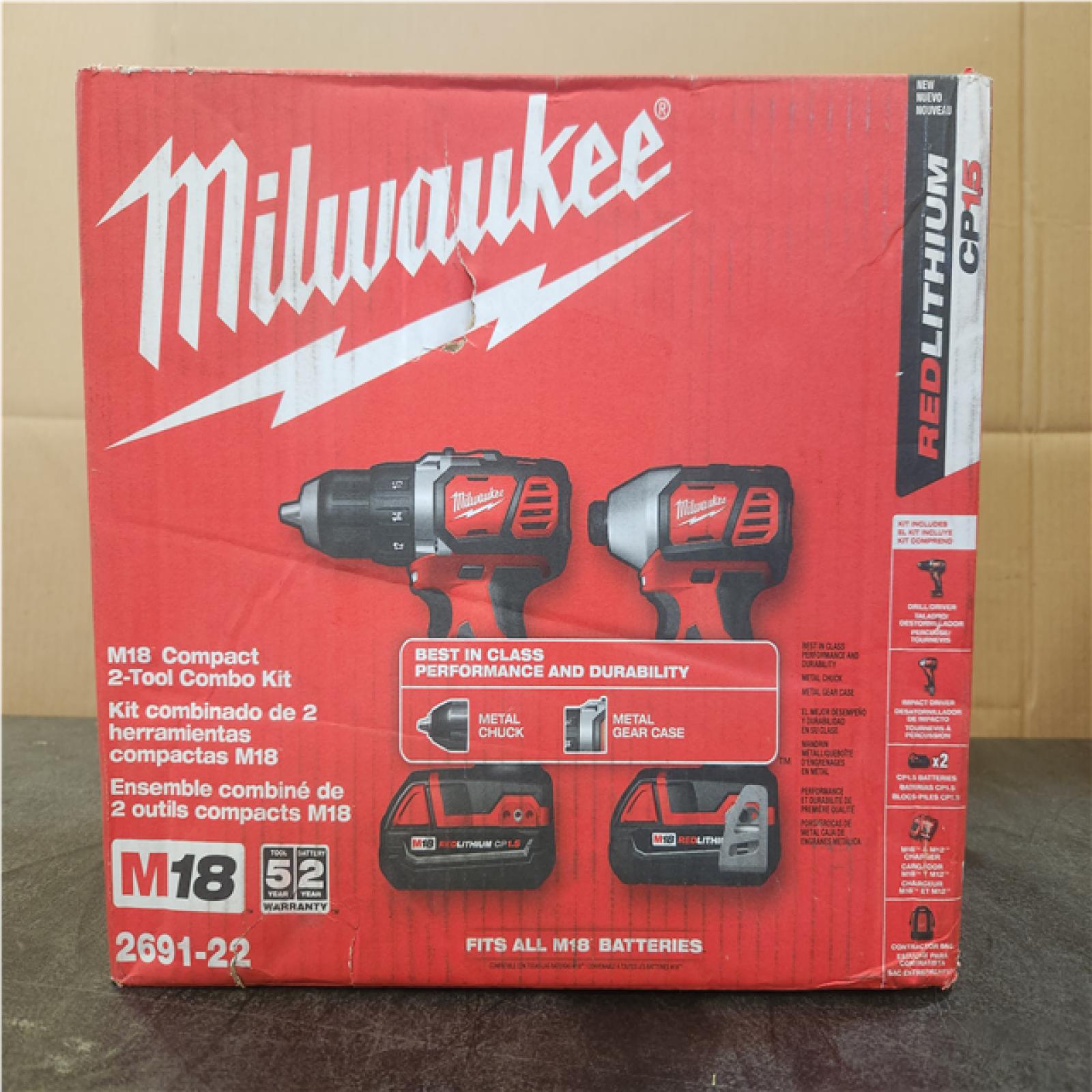 Phoenix NEW Milwaukee M18 18V Lithium-Ion Cordless Drill Driver/Impact Driver Combo Kit (2-Tool) W/ Two 1.5Ah Batteries  Charger Tool Bag