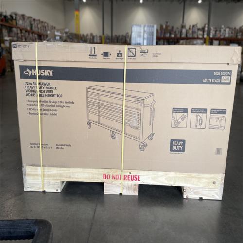 DALLAS LOCATION - AS-IS HUSKY 72IN 18 DRAWER WORKBENCH MATTE BLACK