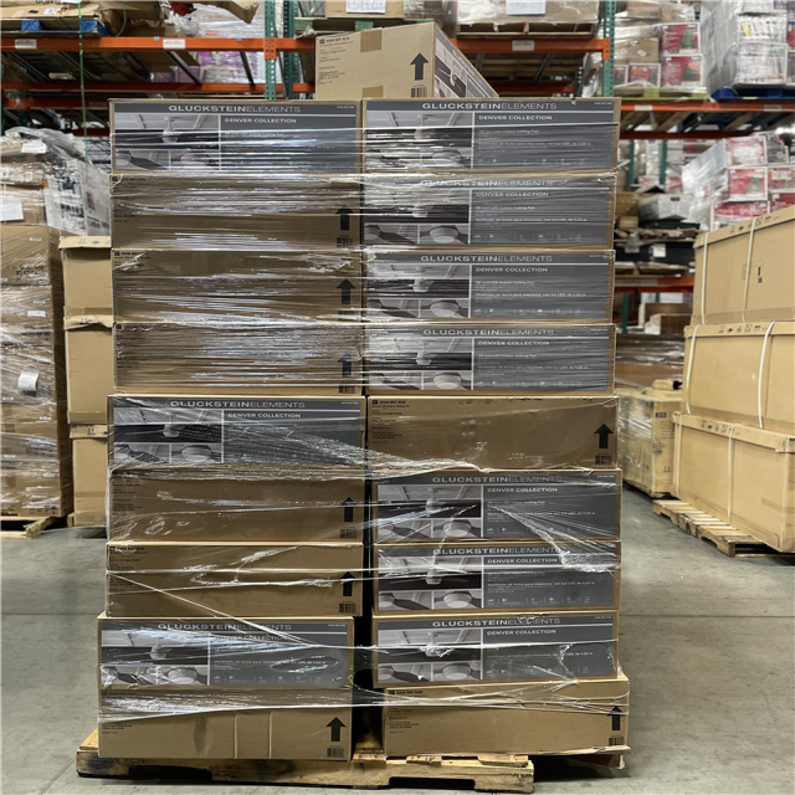 DALLAS LOCATION - Denver 48 in. Integrated LED Indoor White Ceiling Fan with Remote PALLET-(48 UNITS)