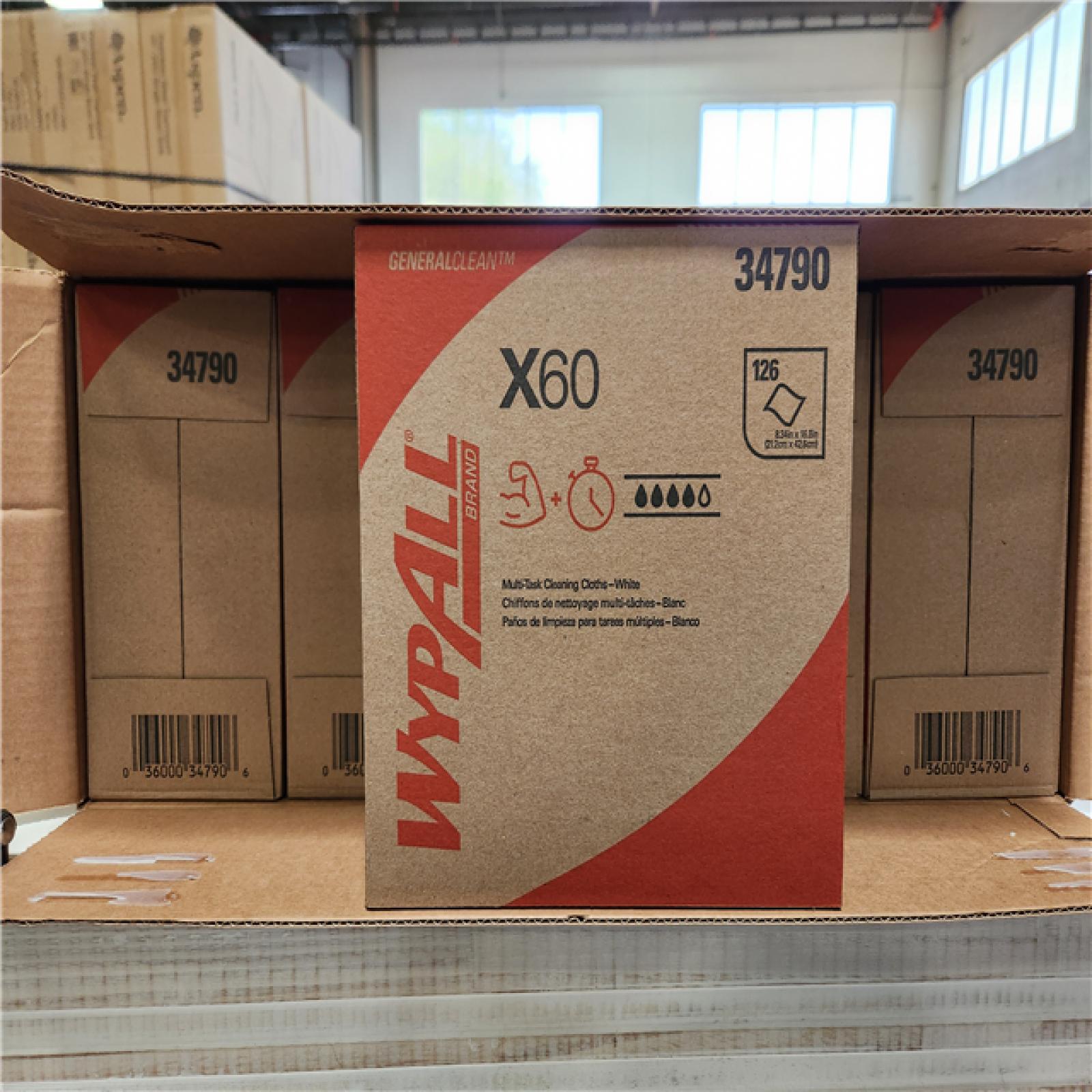 Phoenix Location NEW Kimberly Clark 34790 Wypall X60 Absorbent Cloths, White, 10/Boxes Pallet (28-Cases)