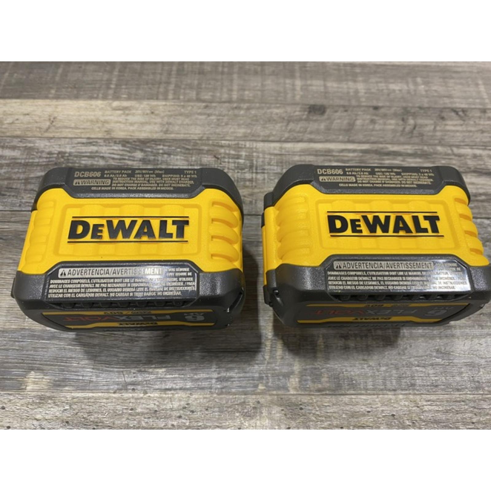 AS-IS DEWALT FLEXVOLT 20V/60V MAX Lithium-Ion 6.0Ah Battery Pack (2 Pack)