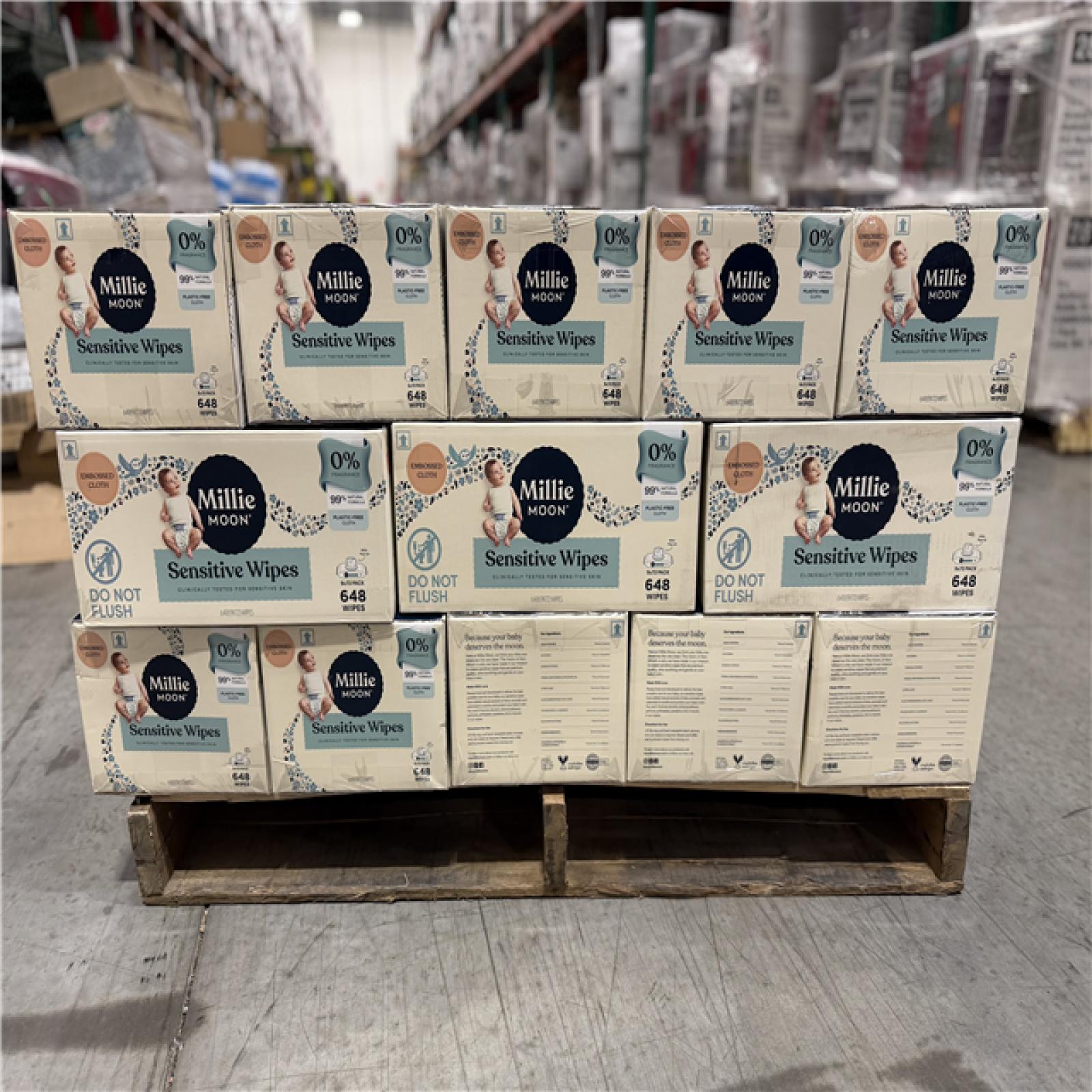 DALLAS LOCATION- Millie Moon Sensitive Wipes 648ct  PALLET -51 CASES