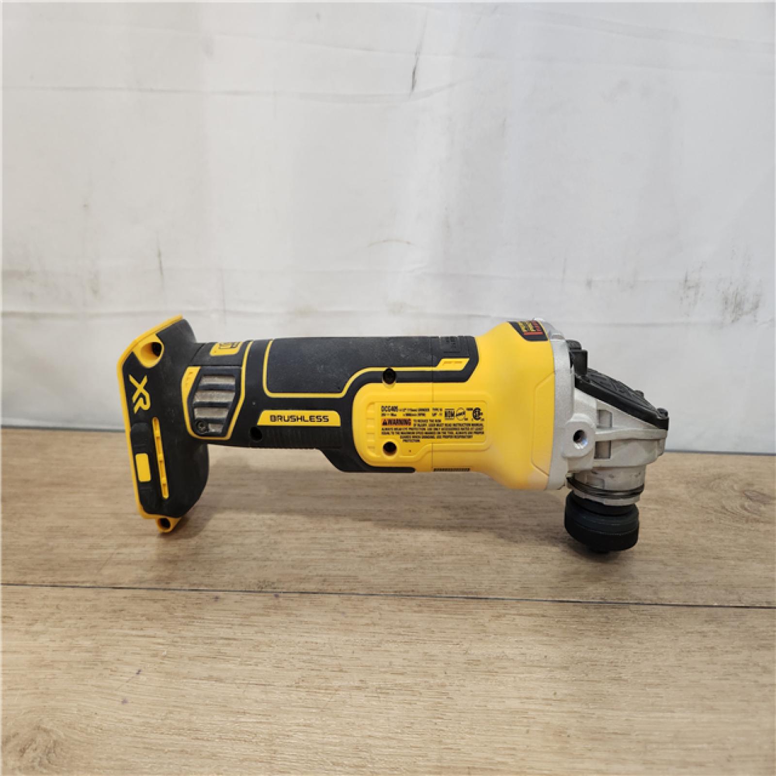 AS-IS- DEWALT 20V MAX XR Cordless Brushless 4.5 in. Slide Switch Small Angle Grinder with Kickback Brake (Tool Only)