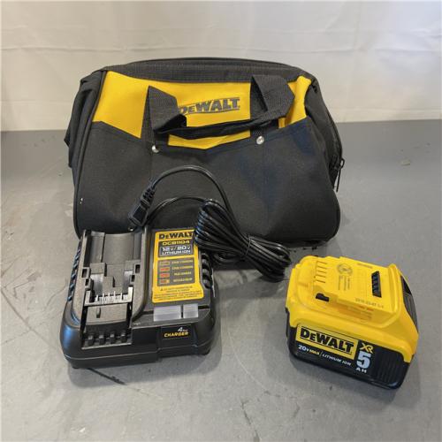 AS-IS - Dewalt 20V MAX XR Premium Lithium-Ion 5.0Ah Battery Pack, Charger and Kit Bag