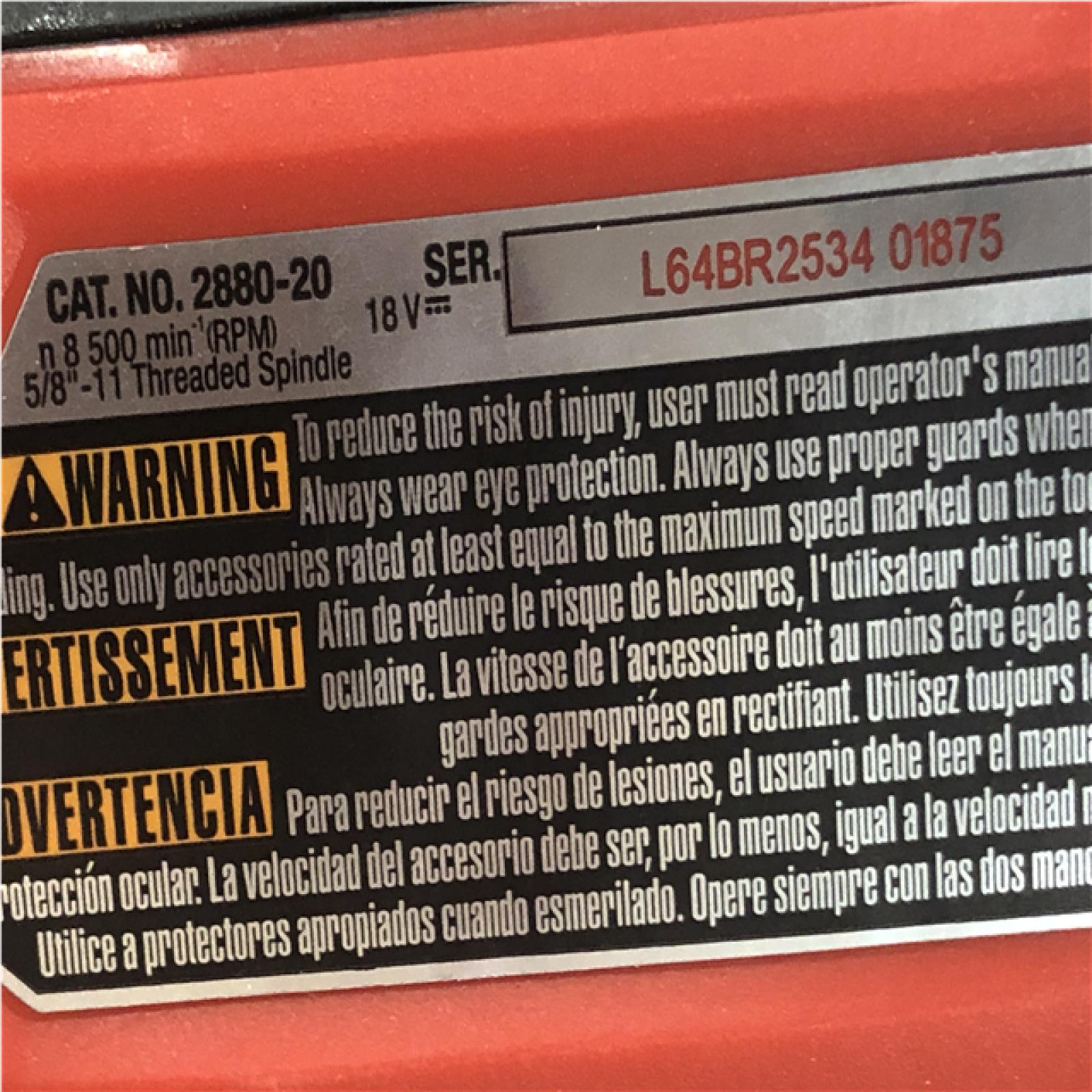 AS-IS Milwaukee FUEL 18V Lithium-Ion Brushless Cordless 4-1/2 in./5 in. Grinder w/Paddle Switch (Tool-Only)