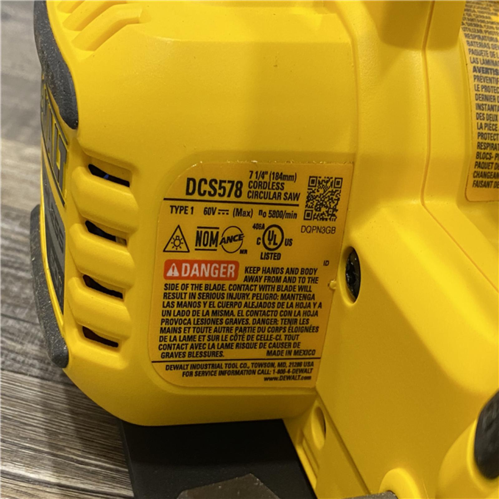 AS-IS DEWALT FLEXVOLT 60V MAX Cordless Brushless 7-1/4 in. Circular Saw with Brake (Tool Only)