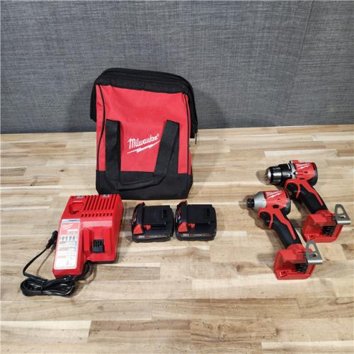HOUSTON LOCATION - AS-IS Milwaukee M18 18V Lithium-Ion Brushless Cordless Compact Drill/Impact Combo Kit