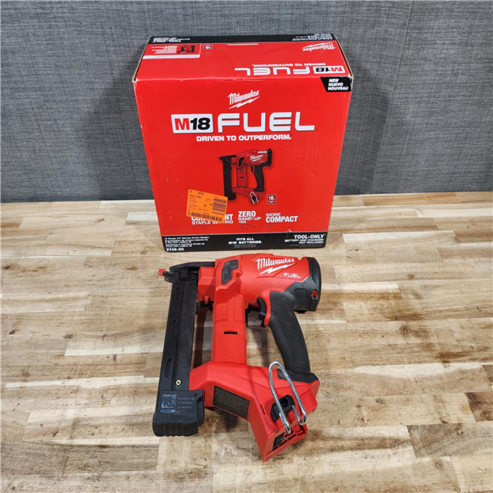 HOUSTON LOCATION - AS-IS (APPEARS LIKE NEW) Milwaukee FUEL 18-Volt Lithium-Ion Brushless Cordless 18-Gauge 1/4 in. Narrow Crown Stapler (Tool-Only)