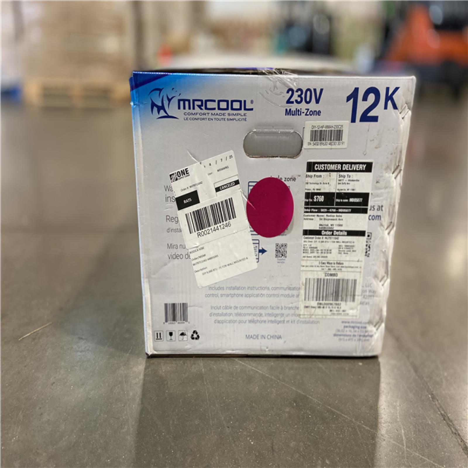 DALLAS LOCATION -   MRCOOL E Star DIY 4th Gen 12k BTU Ductless Mini-Split Air Handler 208-230V/60Hz