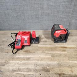 HOUSTON LOCATION - AS-IS Milwaukee Green 125 Ft. Cross Line and Plumb Points Laser Level Kit