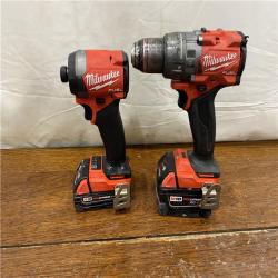 AS-IS MILWAUKEE M18 FUEL 18V Lithium-Ion Brushless Cordless Hammer Drill and Impact Driver Combo Kit (2-Tool) with 2 Batteries