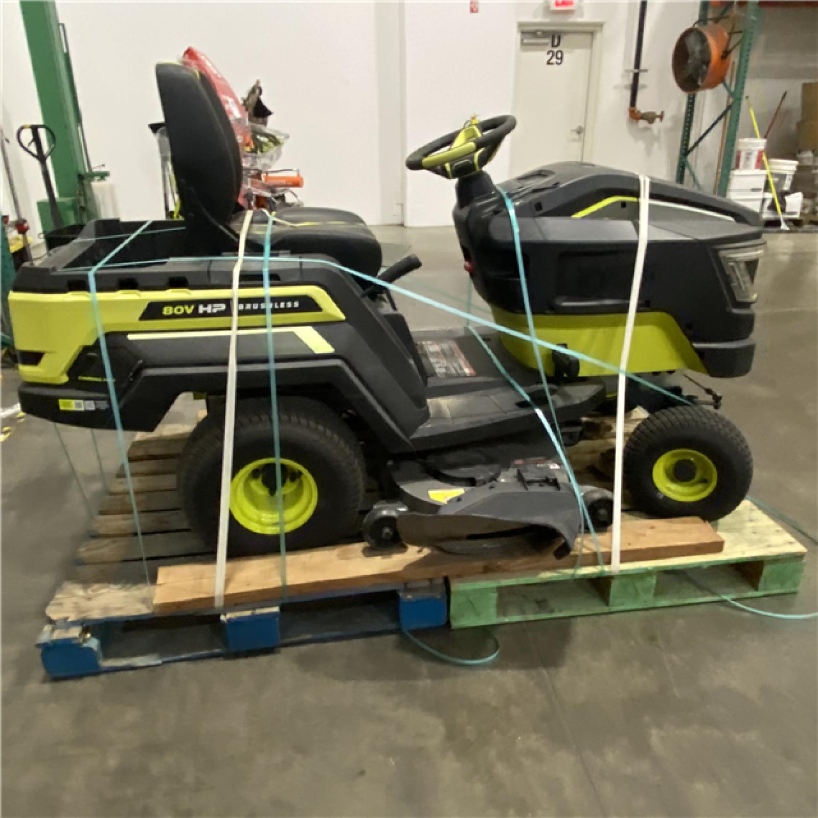 Dallas Location - As-Is RYOBI 80V HP Brushless 42 in. Battery Electric Cordless Riding Lawn Tractor