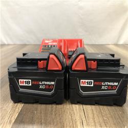 AS-IS Milwaukee 18-Volt Lithium-Ion XC Starter Kit with (2) 5.0Ah Batteries and Charger
