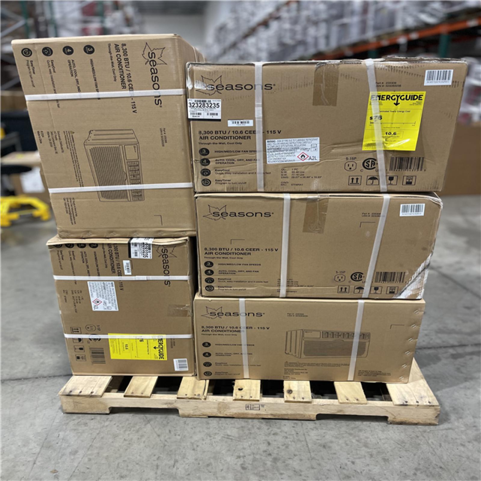 DALLAS LOCATION -AS-IS SEASONS 8.300BTU AIR CONDITIONER PALLET-(5 UNITS)