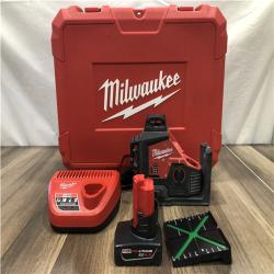 AS=IS Milwaukee 12-Volt Lithium-Ion Cordless Green 250 ft. 3-Plane Laser Level Kit