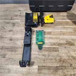 HOUSTON LOCATION - AS-IS DEWALT 12V MAX Lithium-Ion 100 ft. Green Self-Leveling 3-Beam 360 Degree Laser Level with 2.0Ah Battery  Charger and Case