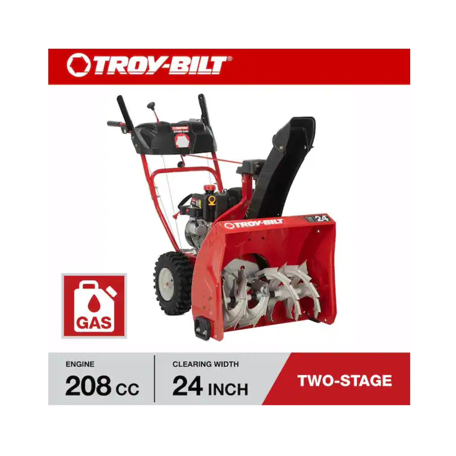 DALLAS LOCATION - Troy-Bilt Storm 24 in. 208 cc Two- Stage Gas Snow Blower with Electric Start Self Propelled