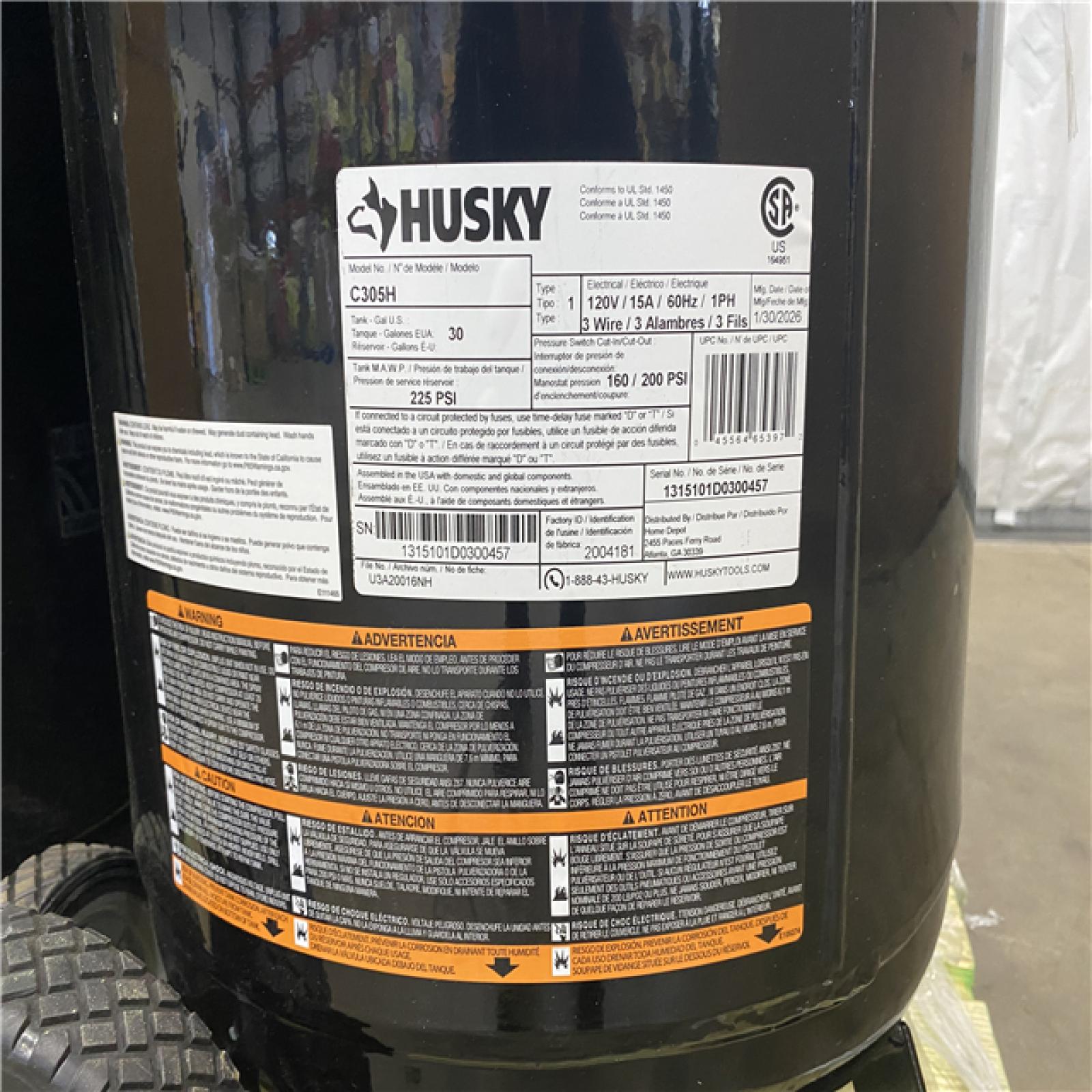 Husky 30 Gallon Portable Air Compressor