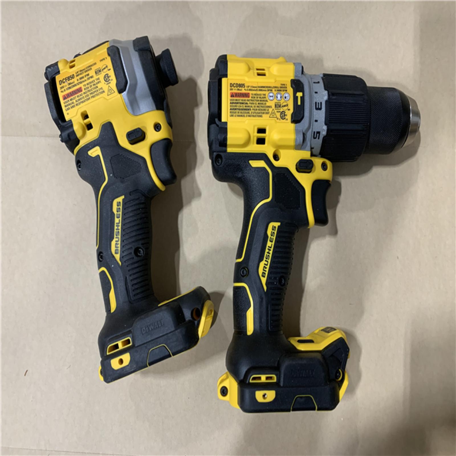 AS-IS DEWALT 20V MAX XR Hammer Drill and ATOMIC Impact Driver 2 Tool Cordless Combo Kit with (2) 4.0Ah Batteries, Charger, and Bag