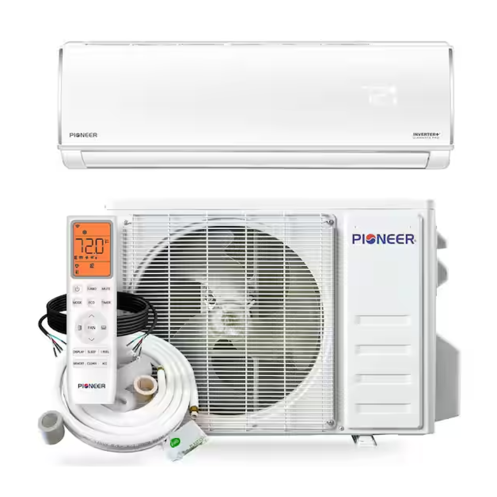 DALLAS LOCATION- AS-IS Pioneer® Diamante Pro™ 24 000 BTU 21 SEER2 230V High-Wall Ductless Mini-Split Air Conditioner Inverter Heat Pump Unit Kit