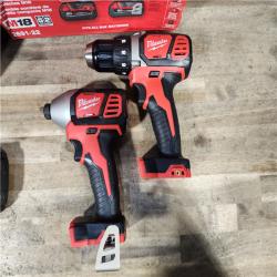 HOUSTON LOCATION - AS-IS Milwaukee M18 Brushed Cordless (2-Tool) Drill/Driver and Impact Driver Kit