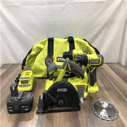 AS-IS RYOBI ONE+ 18V Cordless 4-Tool Combo Kit with 1.5 Ah Battery  4.0 Ah Battery  and Charger
