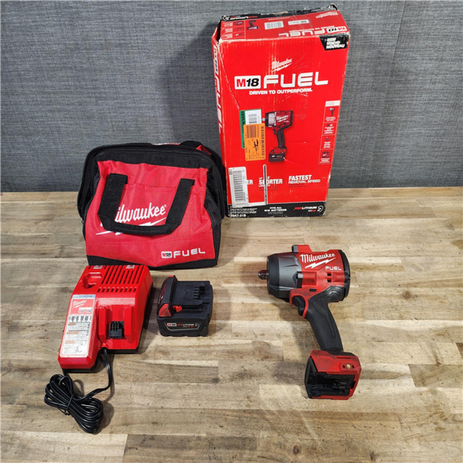 HOUSTON LOCATION - AS-IS Milwaukee M18 1/2 in. Cordless Brushless High Torque Impact Wrench Kit (Battery & Charger)