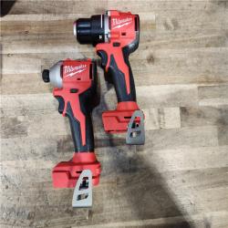 HOUSTON LOCATION - AS-IS Milwaukee M18 18V Lithium-Ion Brushless Cordless Compact Drill/Impact Combo Kit (2-Tool) W/(2) 2.0 Ah Batteries  Charger & Bag